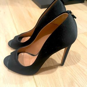 Hugo Boss Black Satin Peeptoe Pumps